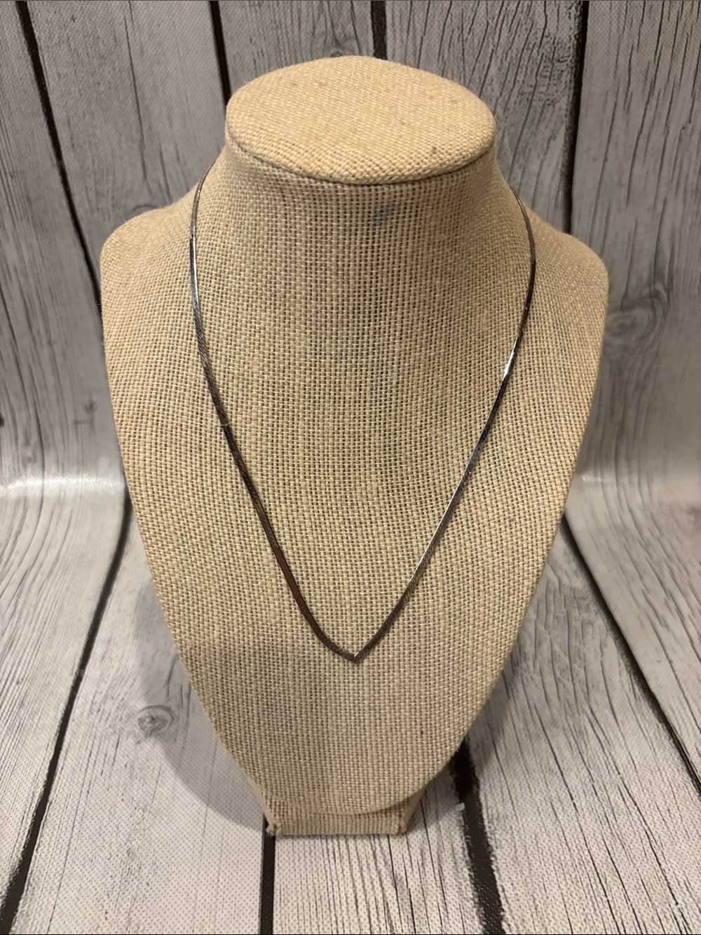 Classic Slim V shape sterling silver Herrington necklace